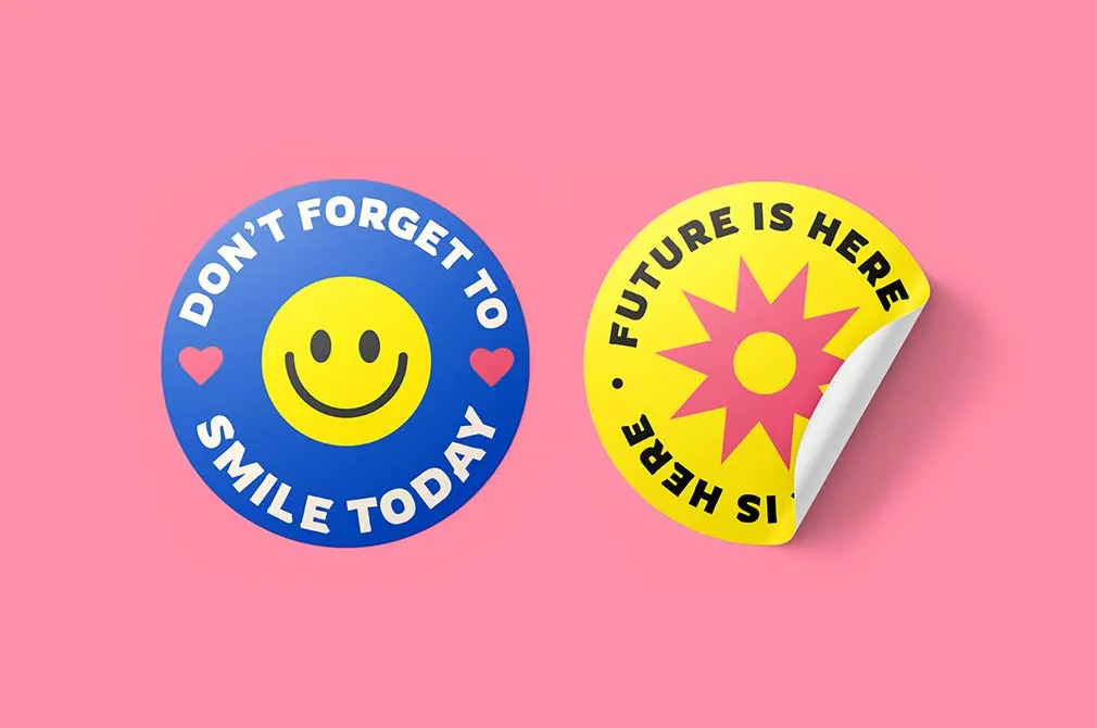 Round Stickers Mockup Set