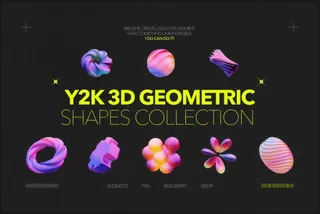 Y2K 3D Geometric Shapes Collection