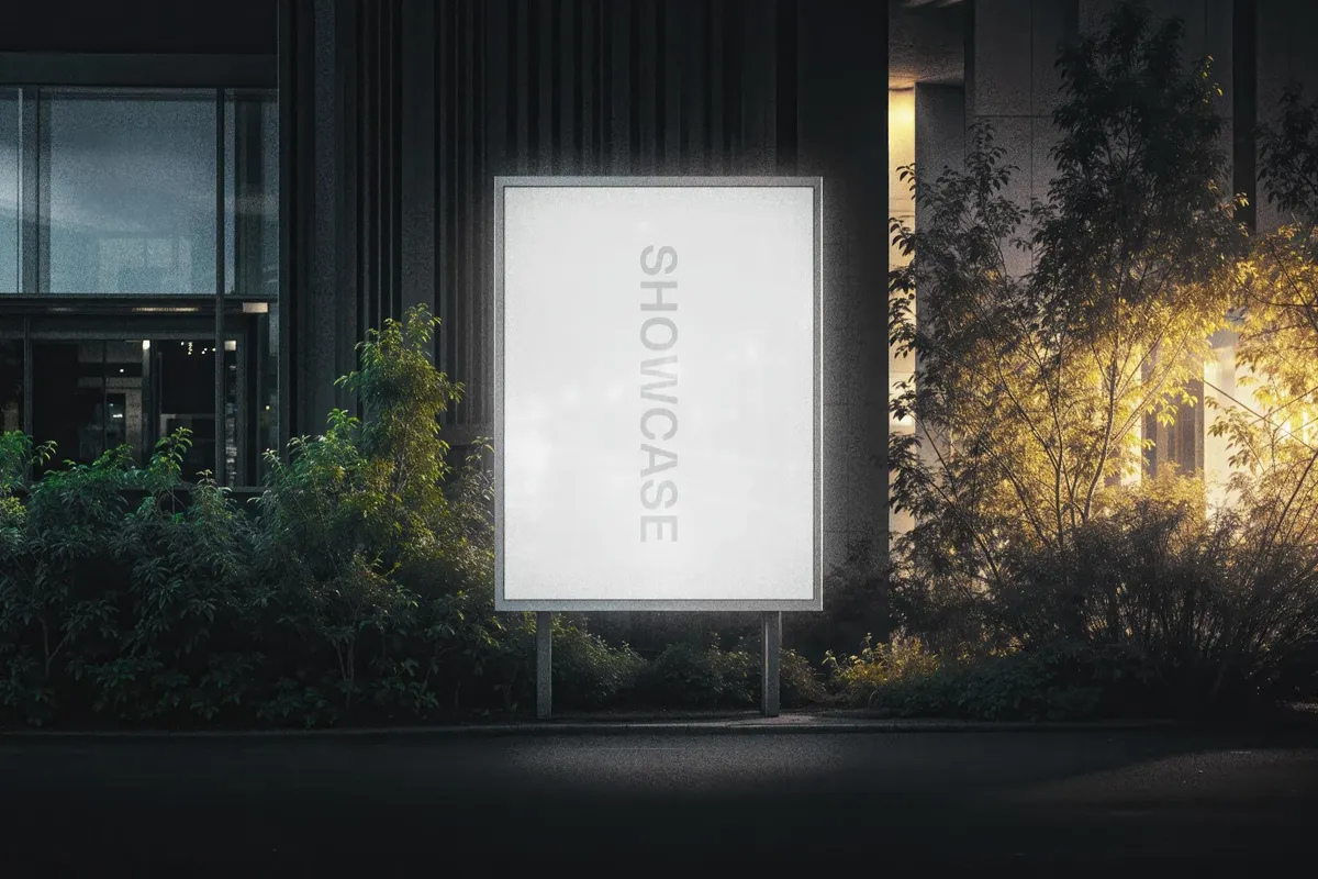 Lightbox At Night Mockup