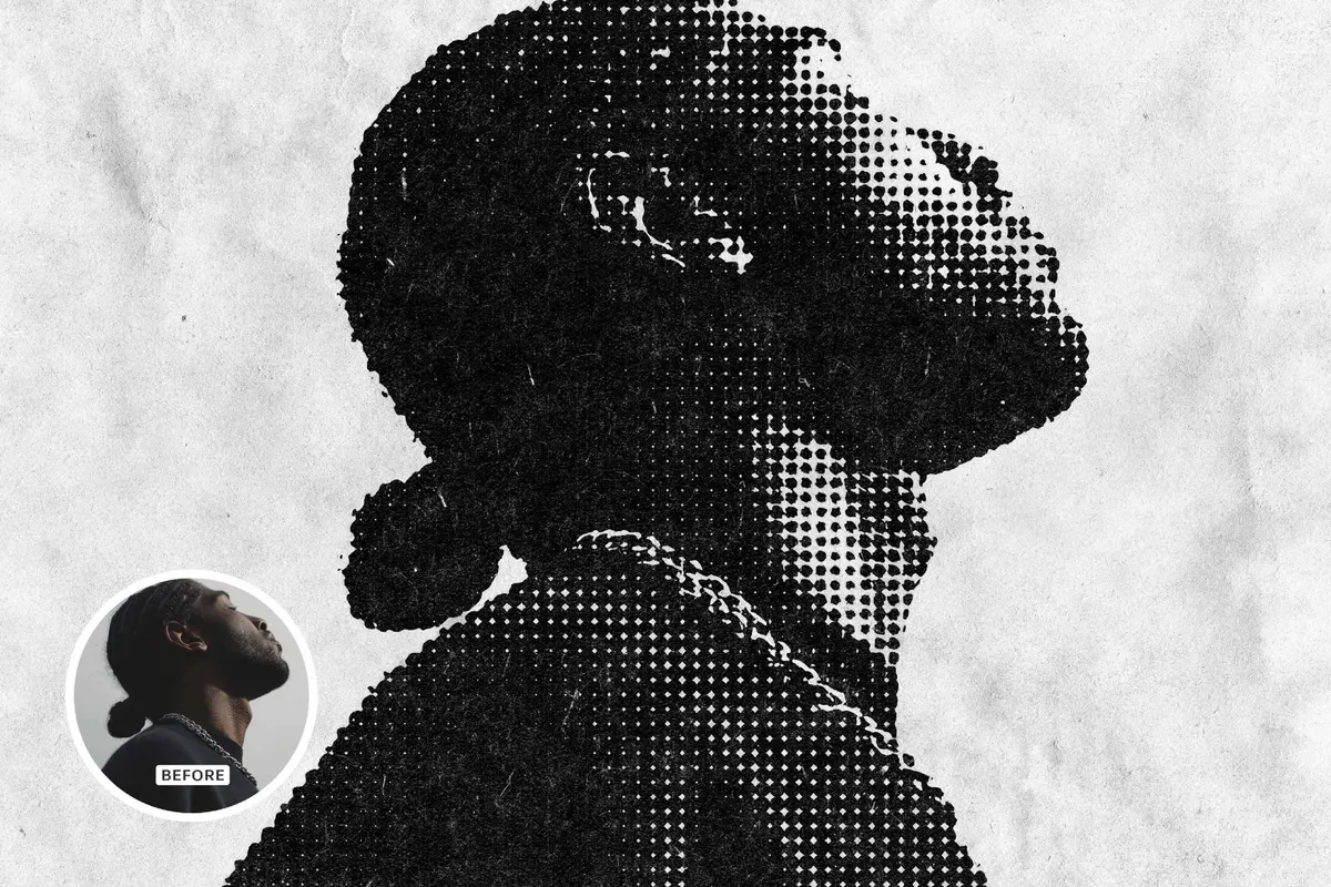 Halftone Print Photo Effect