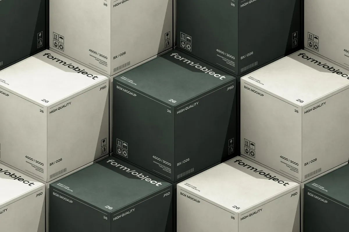 Cube Boxes Layout Mockup