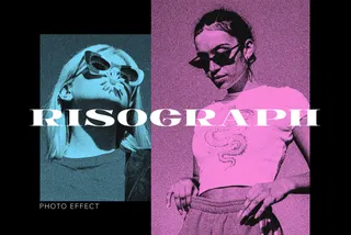 Old Risograph Poster Photo Effect