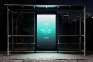 Vertical Bus Stop Screen Mockup