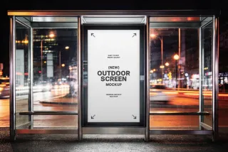 Vertical Bus Stop Screen Mockup