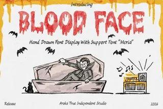 Blood Face - Hand Drawn Creepy Display Font