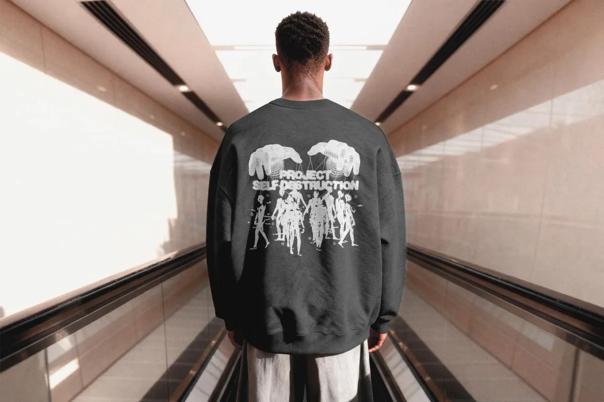 Oversize Sweatshirt Mockup Back View