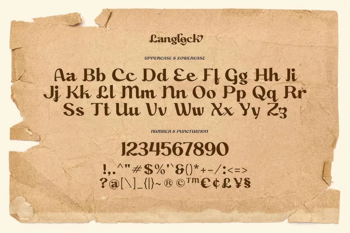Langlock - Magical Font