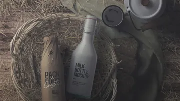 Rustic Bottle Mockup
