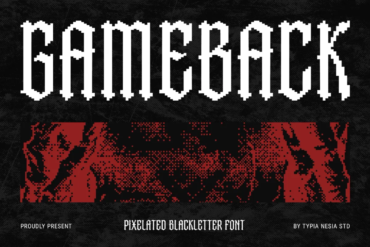 Gameback - Retro Gothic Pixel Typeface