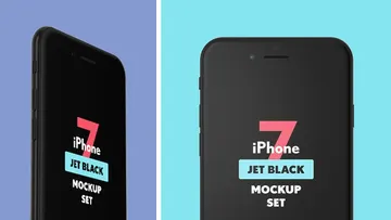iPhone 7 Jet Black Mockup Set