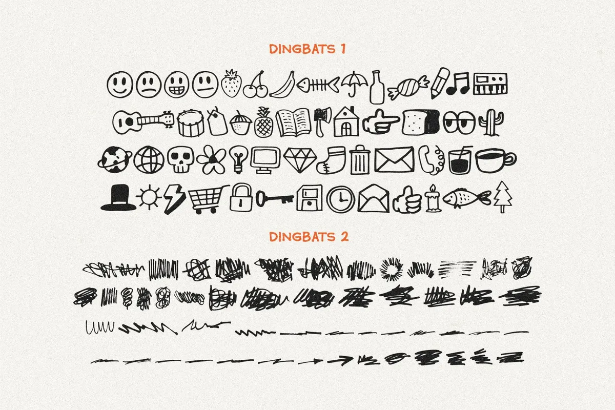HF Pensional - Marker Handwriting Font + Dingbats