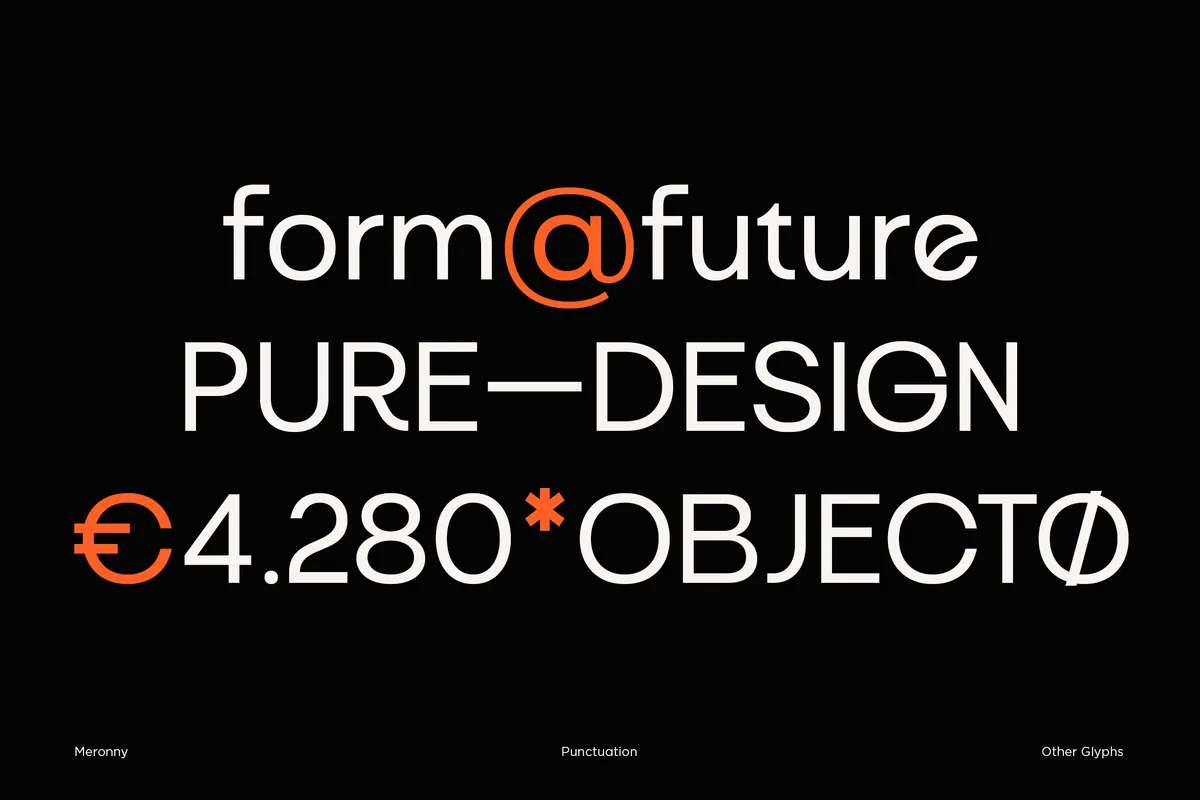 Meronny - Geometric Ligature Sans Serif Font
