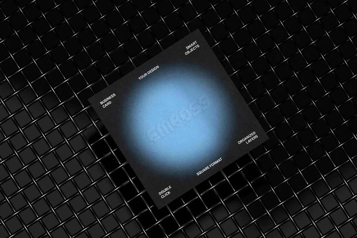 60×60mm Business Card Mockup
