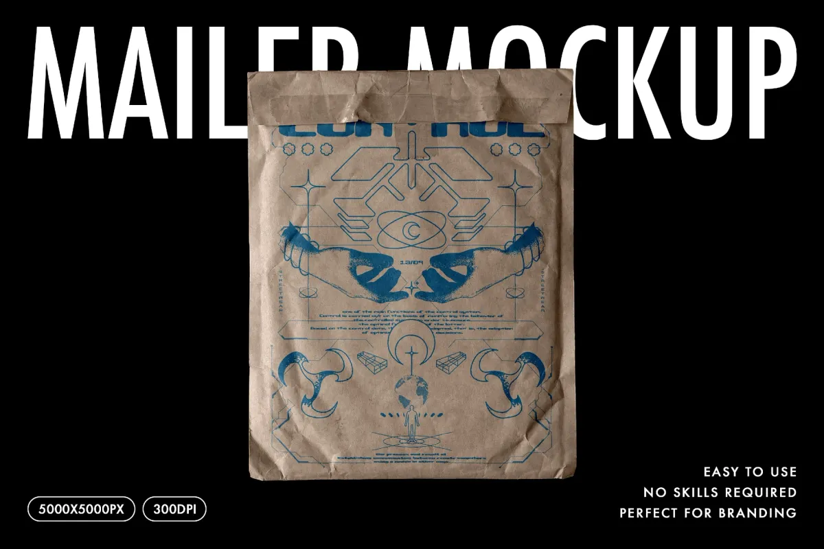 Kraft Paper Mailer Package Mockup