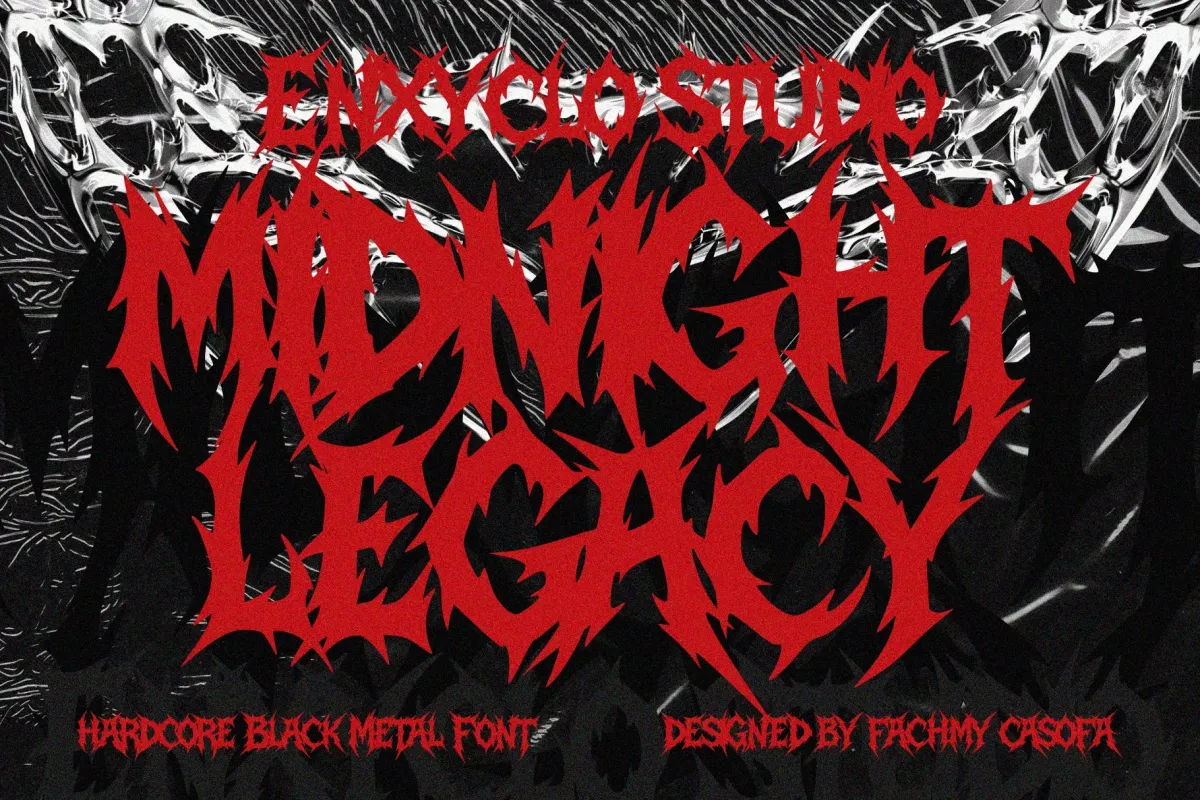MIDNIGHT LEGACY — Black Metal Font