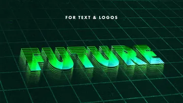 Retrowave Mesh Text Effect