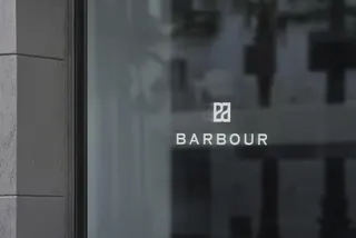 Minimal Office Logo on Glass Mockup