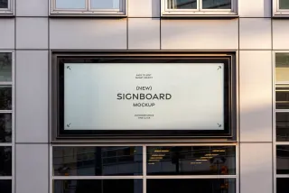 Building Facade Signboard Mockup