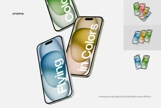 Flying iPhone Mockup Set