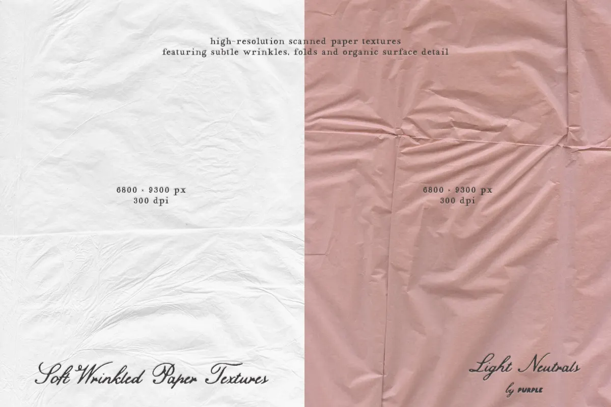 Soft Wrinkled Paper Textures: Light
