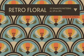 Retro Floral Seamless Patterns