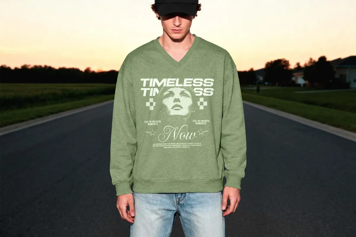 V-Neck Sweatshirt Mockup