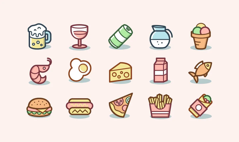 Capitalist Food & Drinks Icon Set