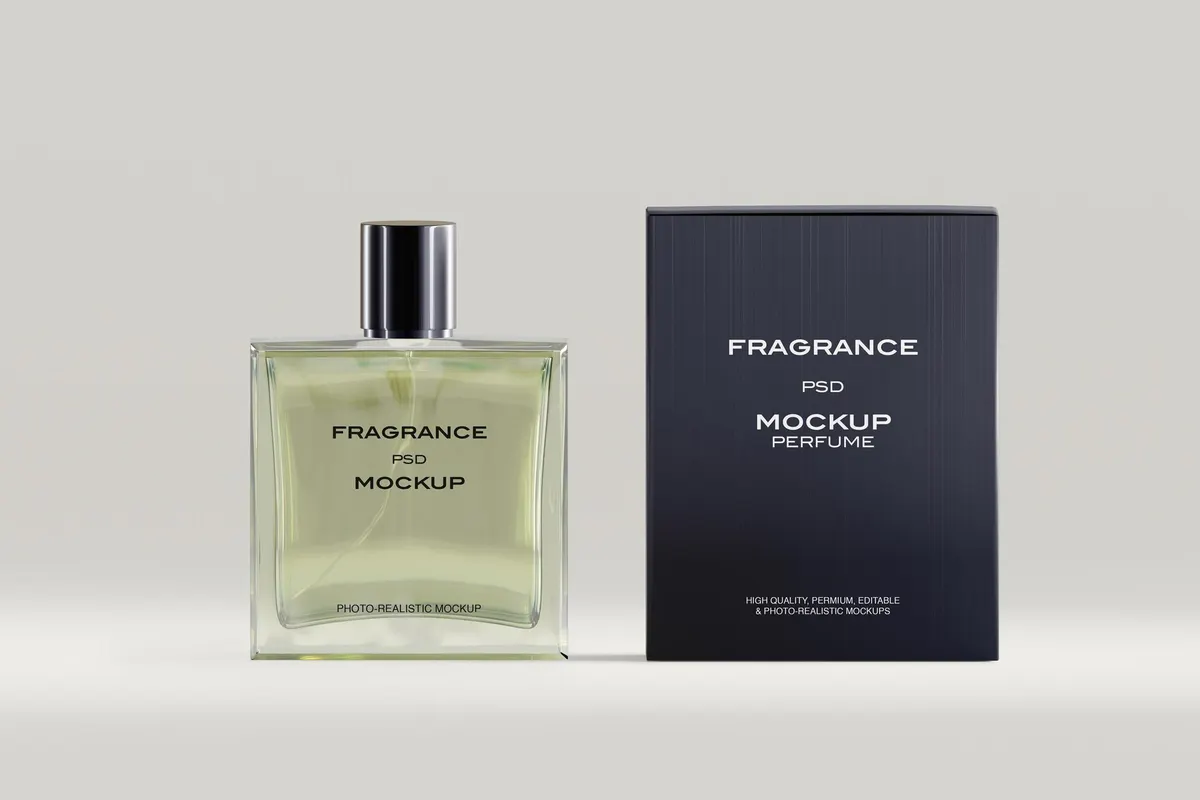 Glass Perfume Bottle Mockup