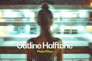 Outline Halftone Photo Effect