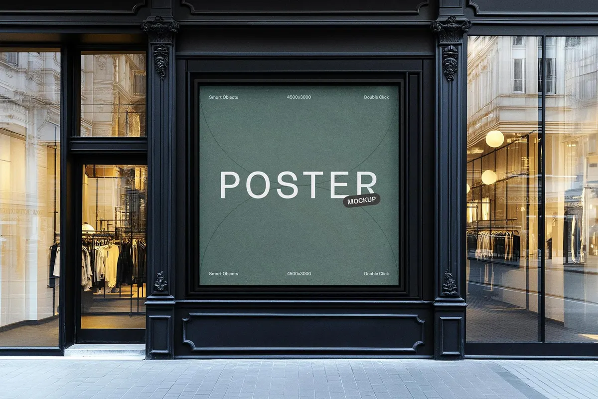 Square Storefront Poster Mockup