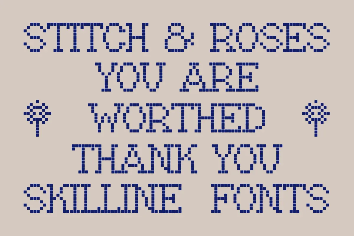 Stitch & Roses - Cross-Stitch Pixel Font
