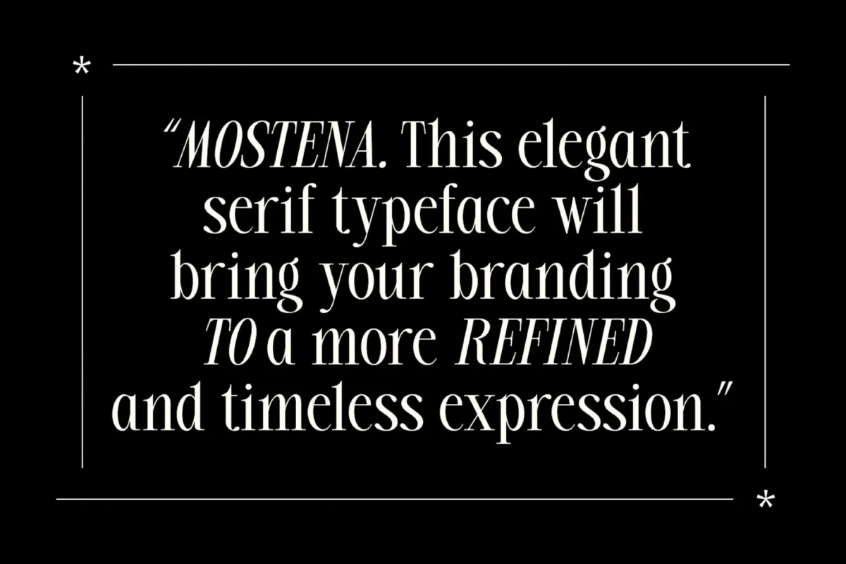Mostena - Modern Elegant Serif Font