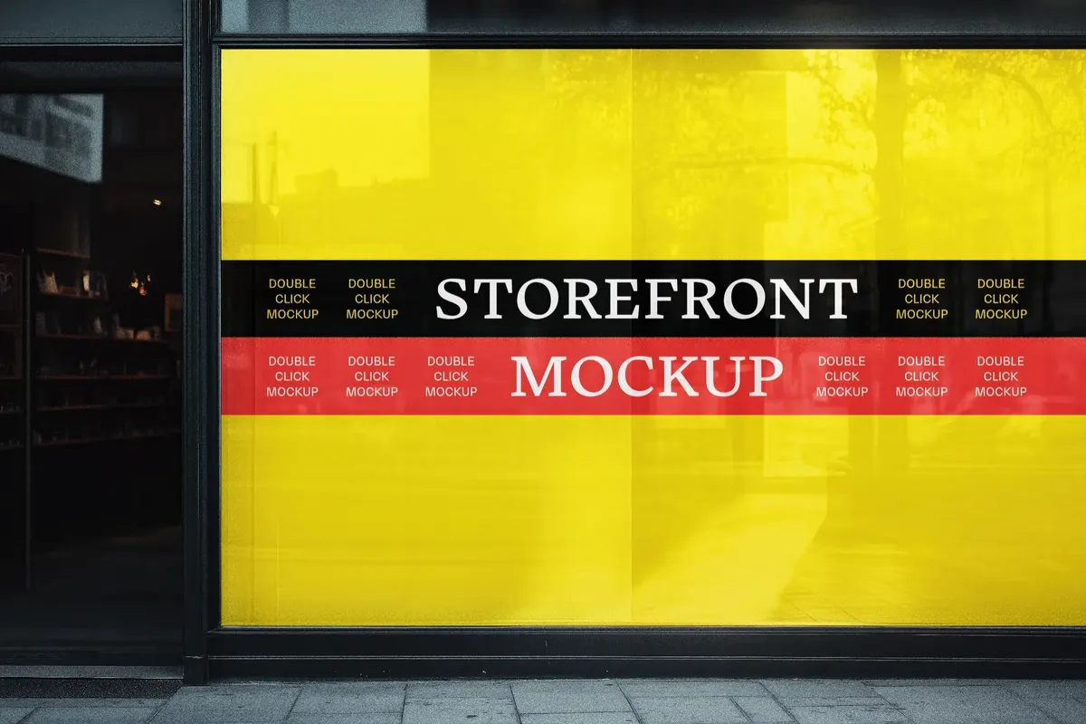 Store Window Sticker Mockup