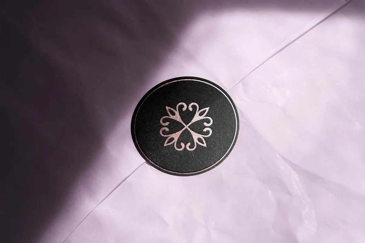 Gilded Round Sticker Mockup
