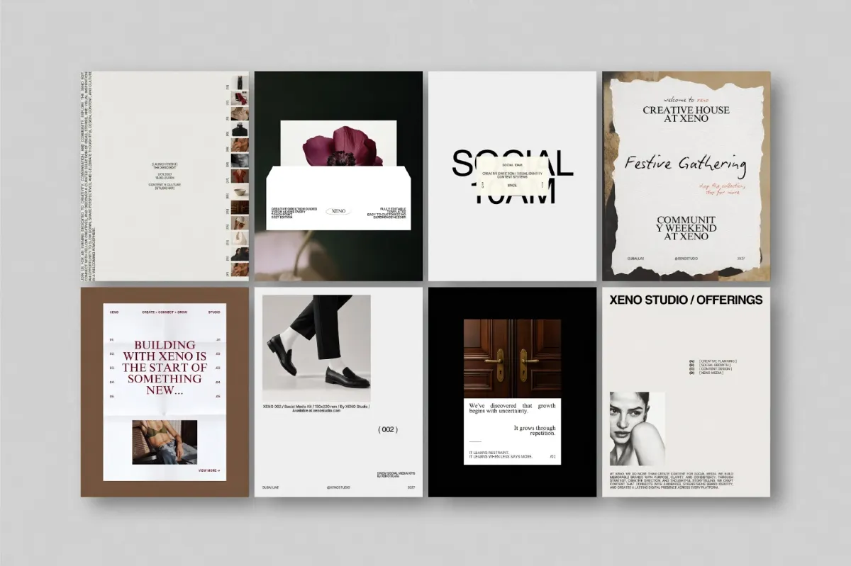 XENO II. Instagram Templates for Canva & InDesign