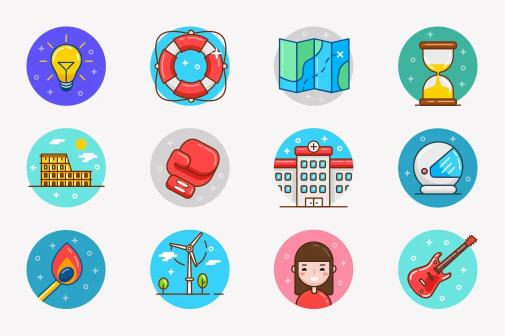 50 Icons From Ballicons 3 Set