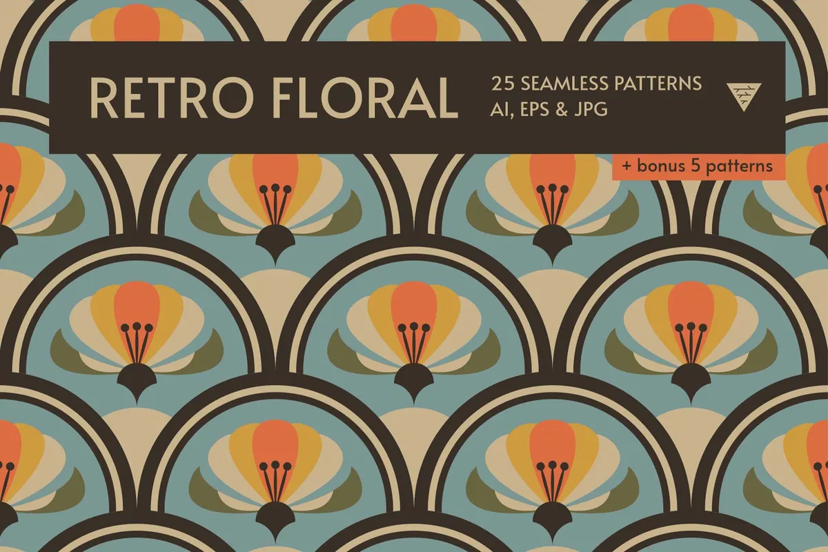 Retro Floral Seamless Patterns