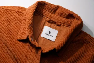 Corduroy Collar Neck Label Mockup