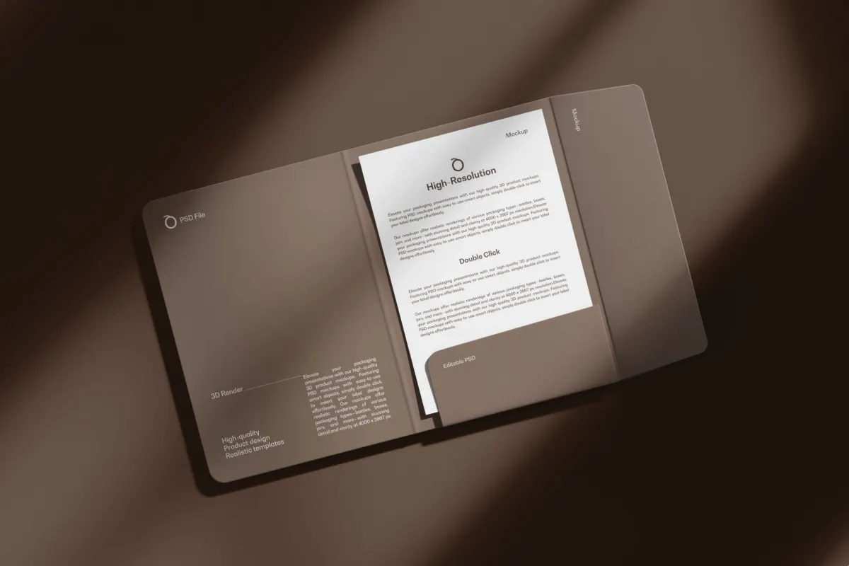 Presentation Folder & Paper Mockup