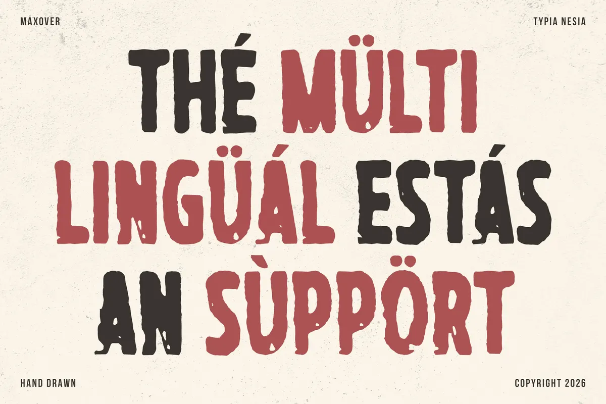 Maxover - Hand Drawn Vintage Display Font