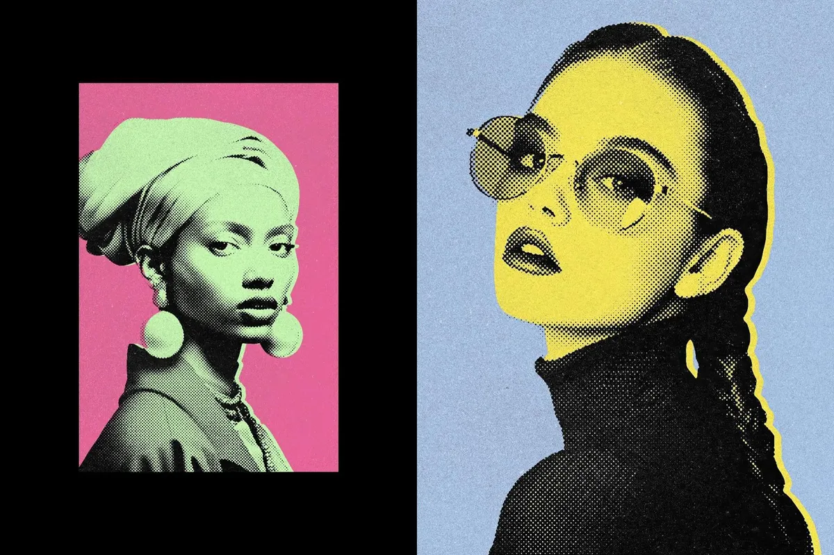 Pop Art Halftone Photo Effect