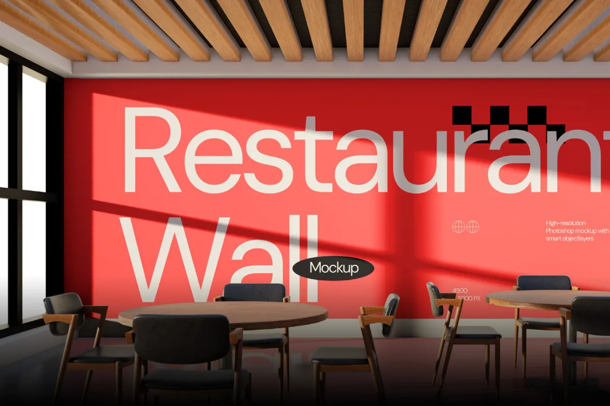 Restaurant Wall Mockup