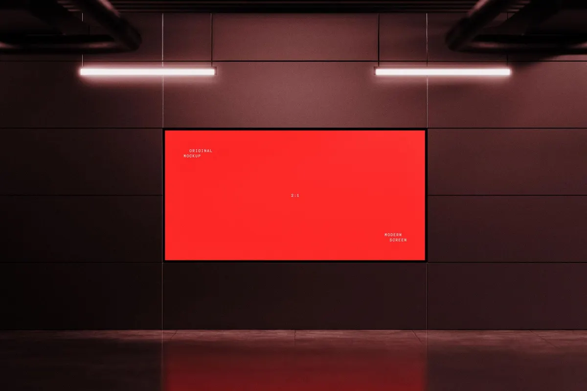 Modern 2:1 LED Screen Mockup