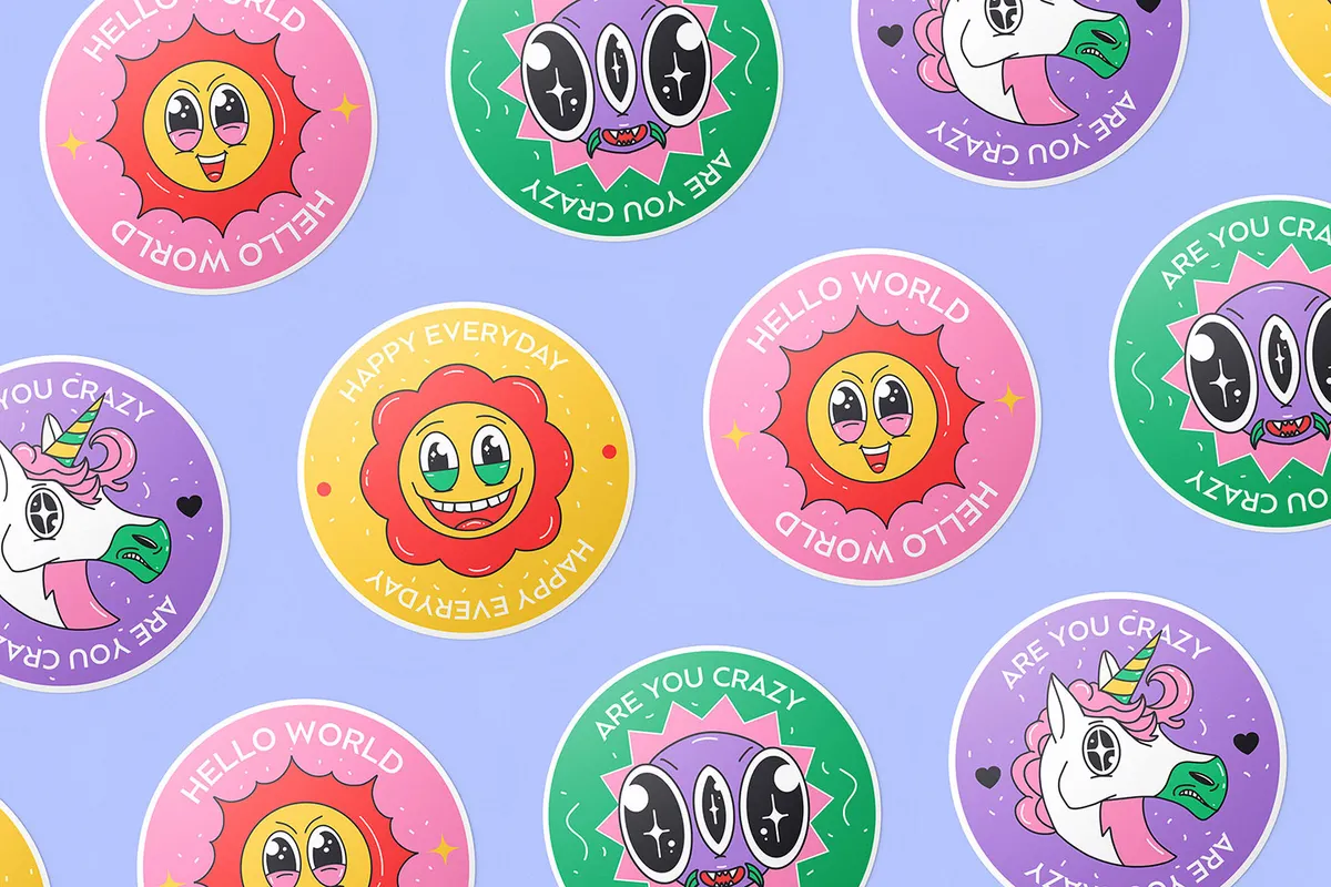 Vinyl Stickers Mockup Bundle
