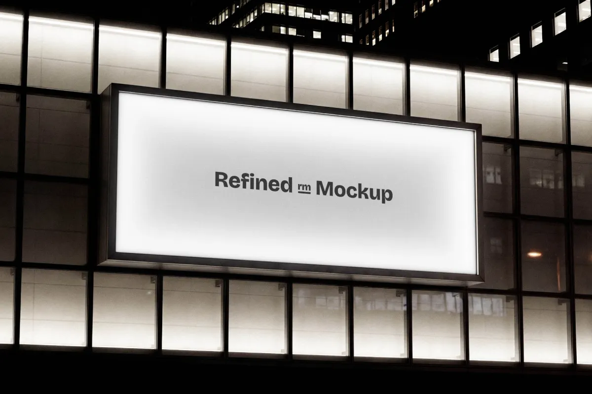 Outdoor Building Wall Lightbox Mockup