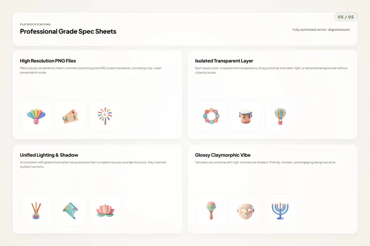 3D Celebration Icons