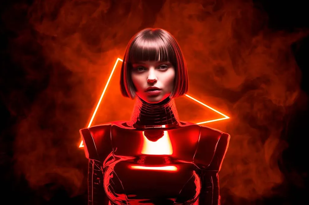 Orange Neon Triangles Effect