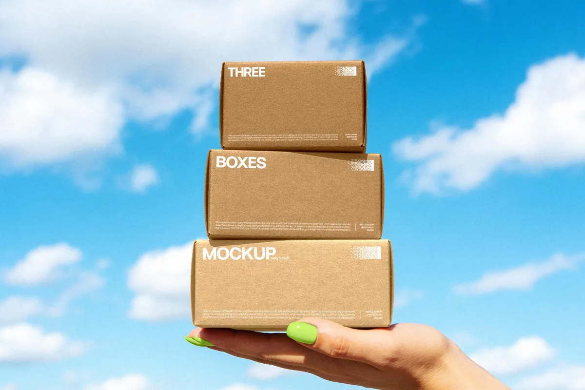 Outdoor Stacked Box Mockup