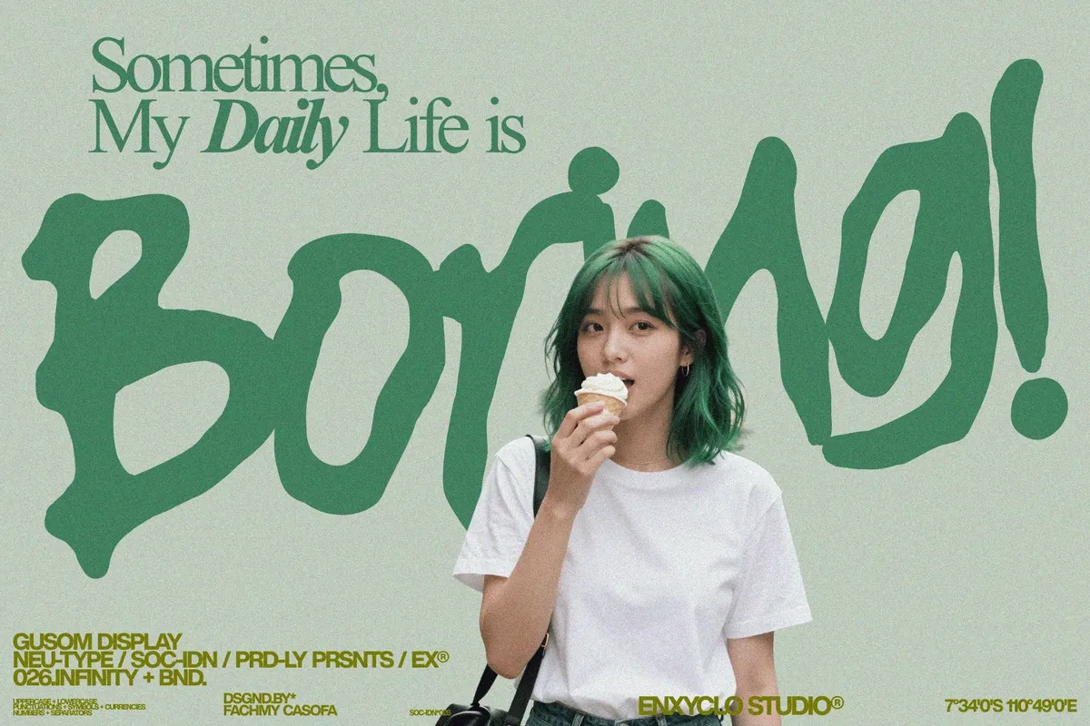 GUSOM — Gritty Poster Font