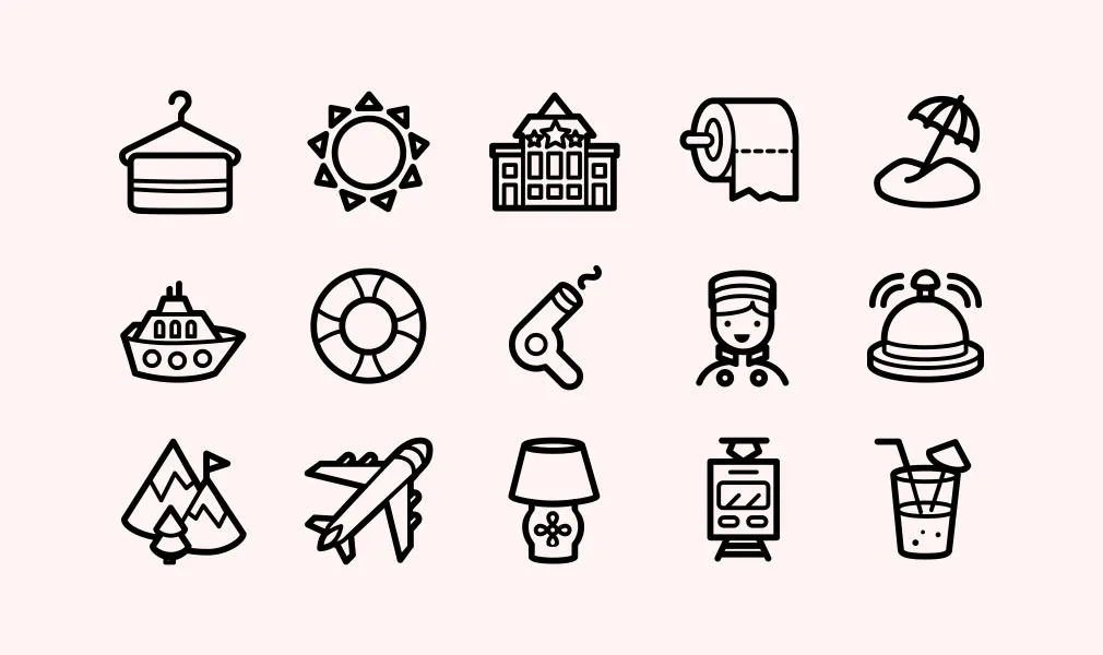 Capitalist Vacation & Hotels Icons